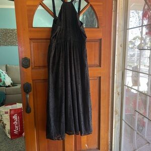 BloomChic Elegant Black Midi Dress